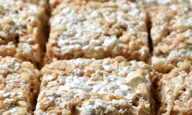 Ooey Gooey Fluffernutter Rice Krispie Treats