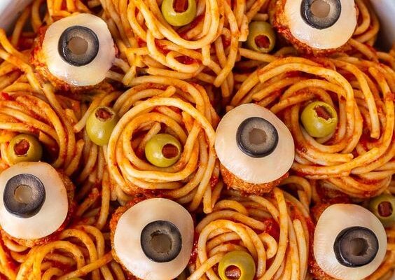 Spine-Chilling Eyeball Halloween Spaghetti