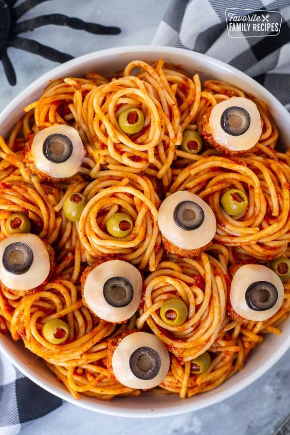 Spine-Chilling Eyeball Halloween Spaghetti