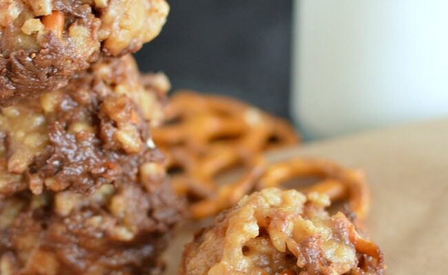 No-Bake Chocolate Peanut Butter Pretzel Cookies