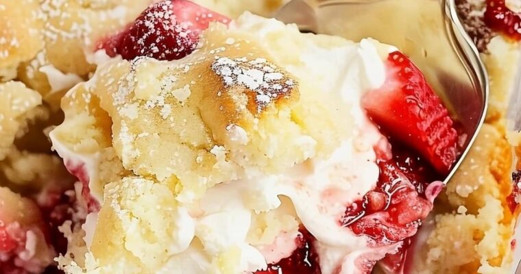 Heavenly Strawberry Cheesecake Dump Cake