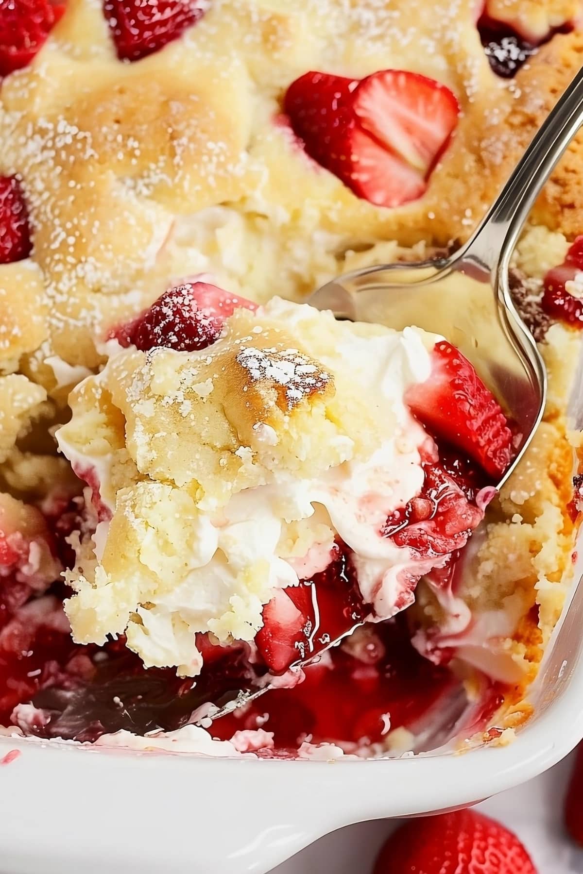 Heavenly Strawberry Cheesecake Dump Cake